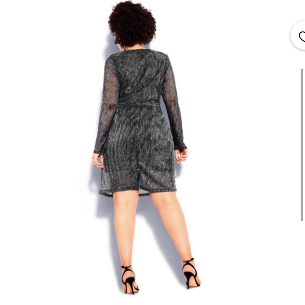 City Chic women’s plus size dress Sparkle Gunmetal size XXL/24 NWT